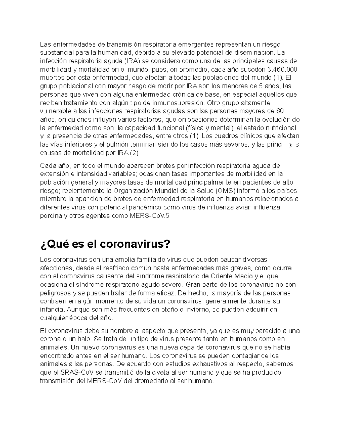 Artículo sobre el Coronavirus y su Impacto en la Salud Pública - Studocu