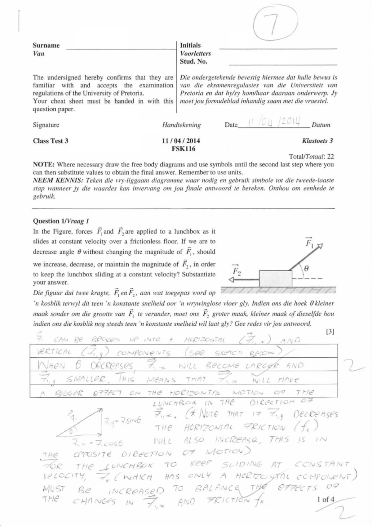 FSK116 Class Test 3 Memo - Physics Concepts and Solutions - Studocu
