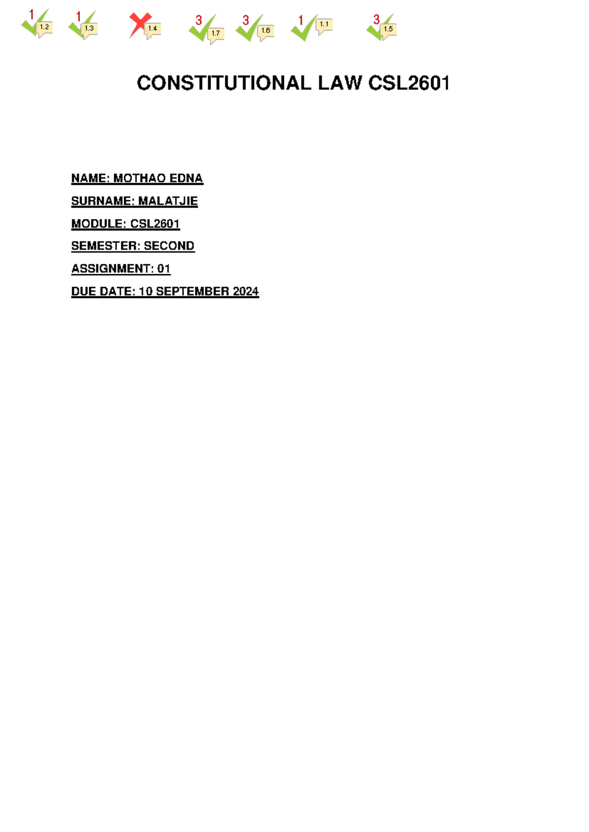 CSL2601 Constitutional Law Assignment 02 Notes: Key Concepts & Sources ...