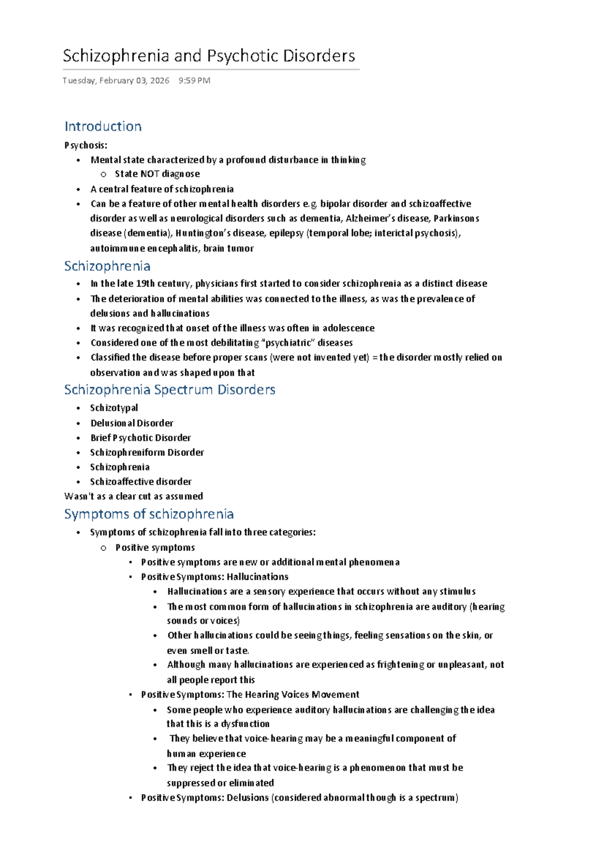 Schizophrenia Notes: Understanding Psychotic Disorders and Their Impact ...