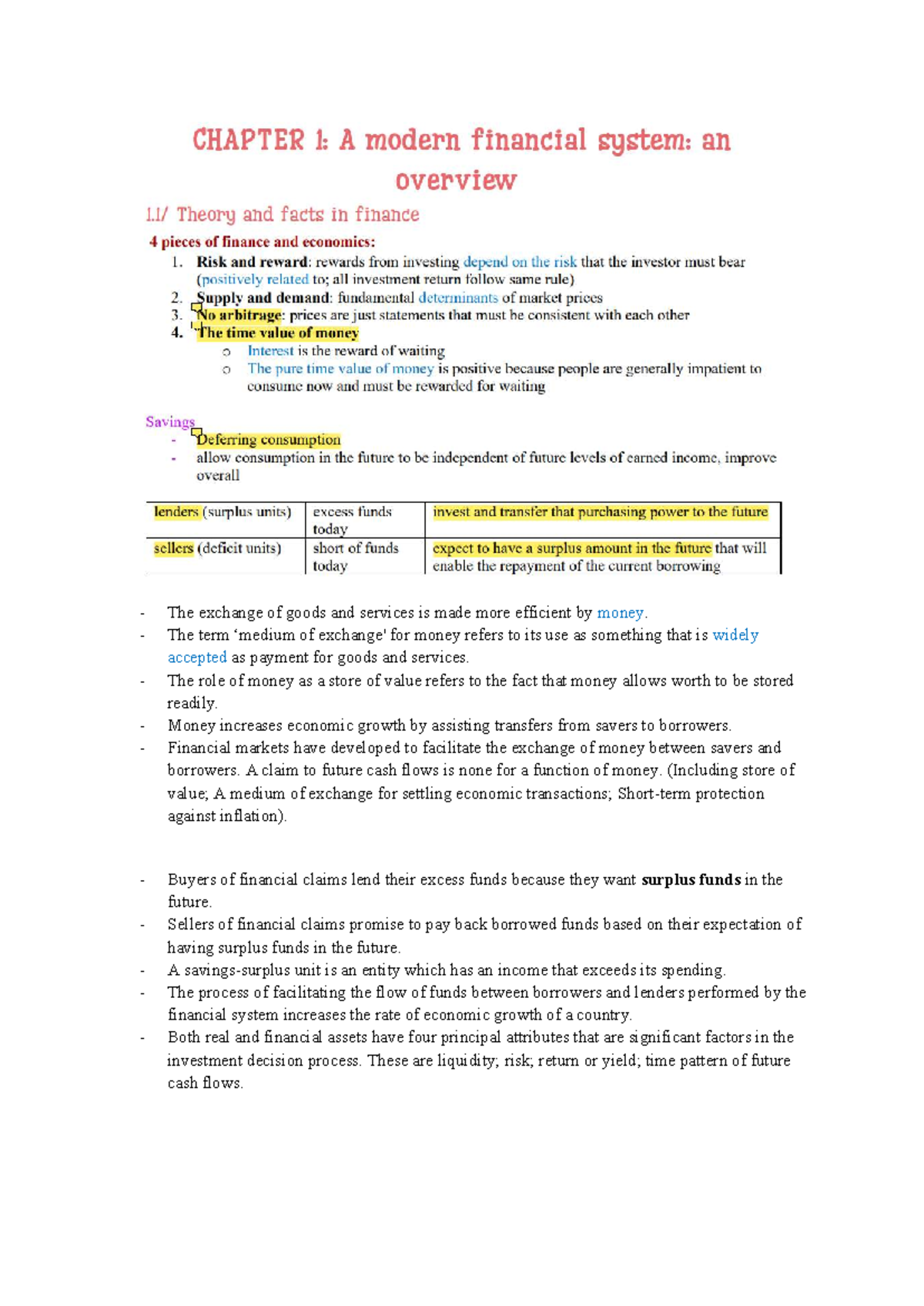 NOTE-FIM - Financial Intermediation and Money Market Overview - Studocu