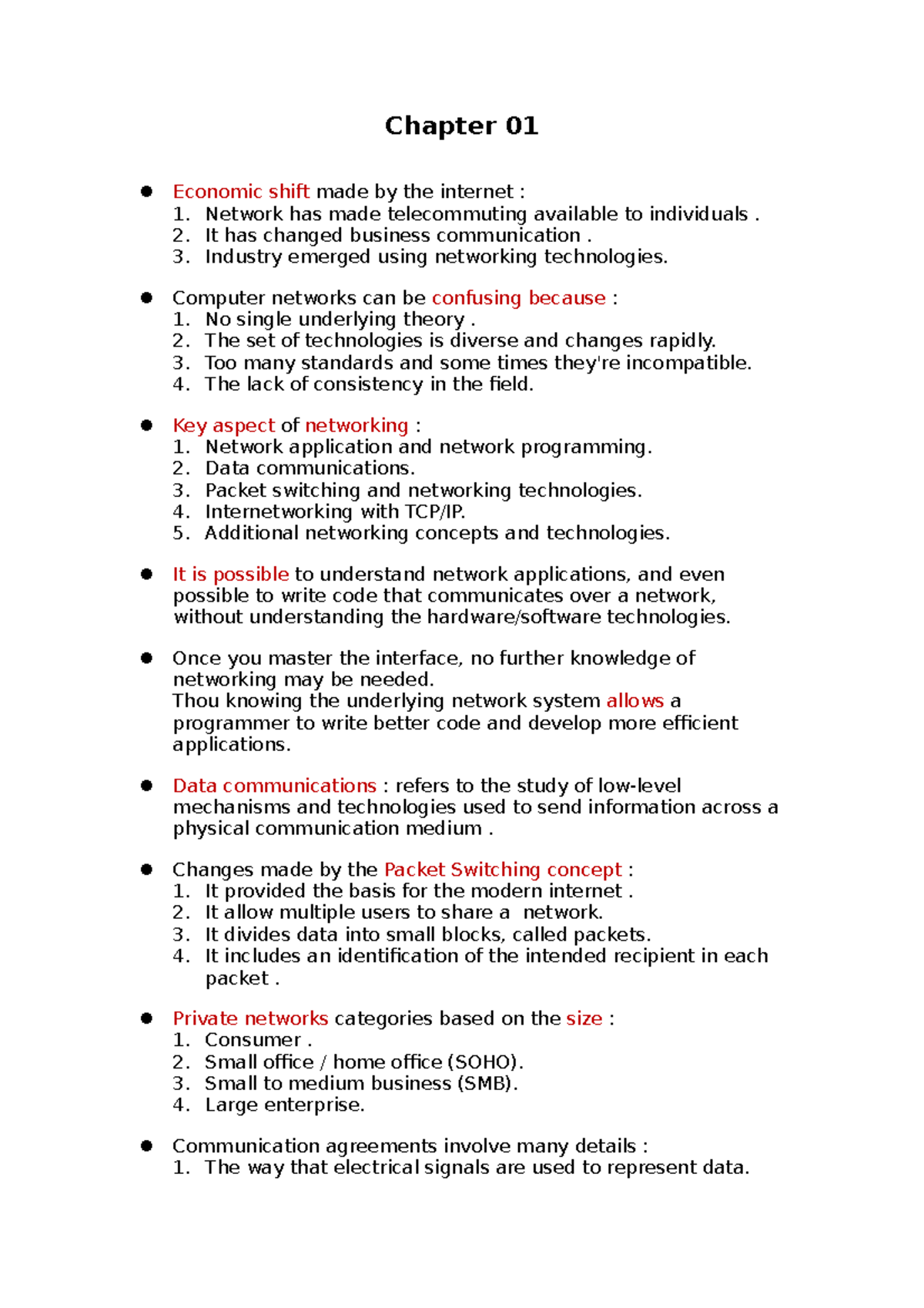 Networks Chapter 01: Understanding Key Concepts and Protocols - Studocu