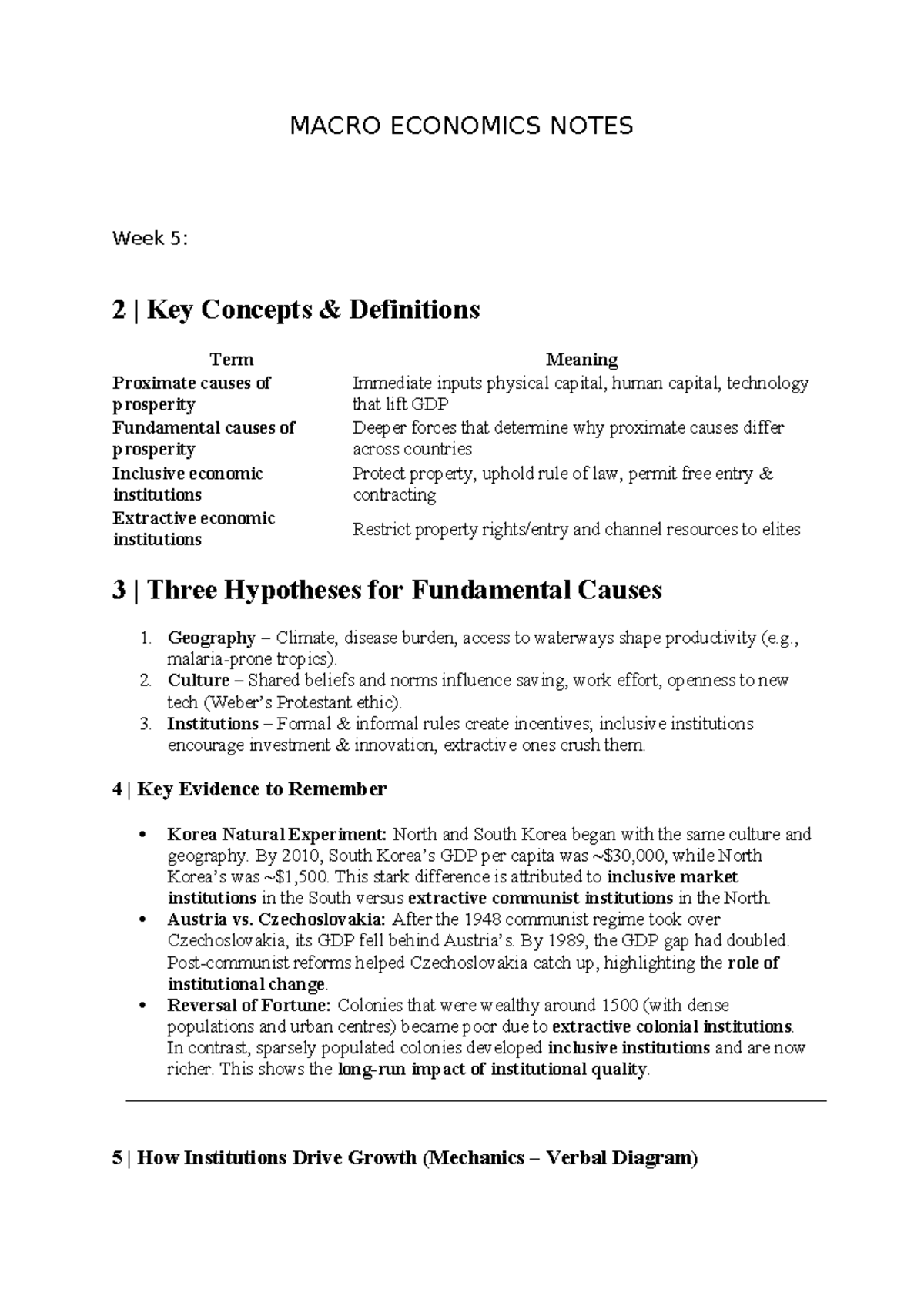 MACRO ECONOMICS NOTES Week 5-10: Key Concepts & Definitions - Studocu