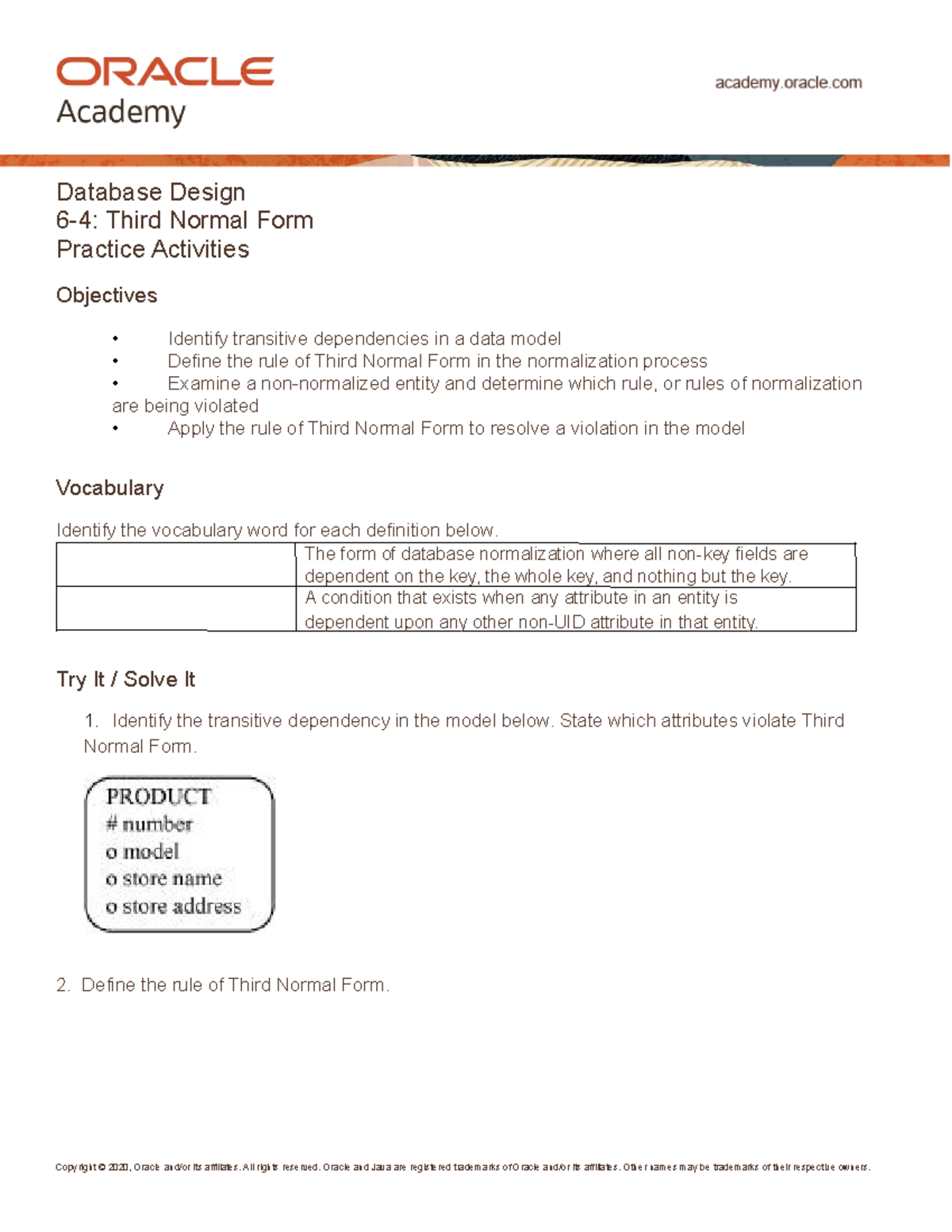 DD 6 4 Practice: Understanding Third Normal Form in Database Design ...