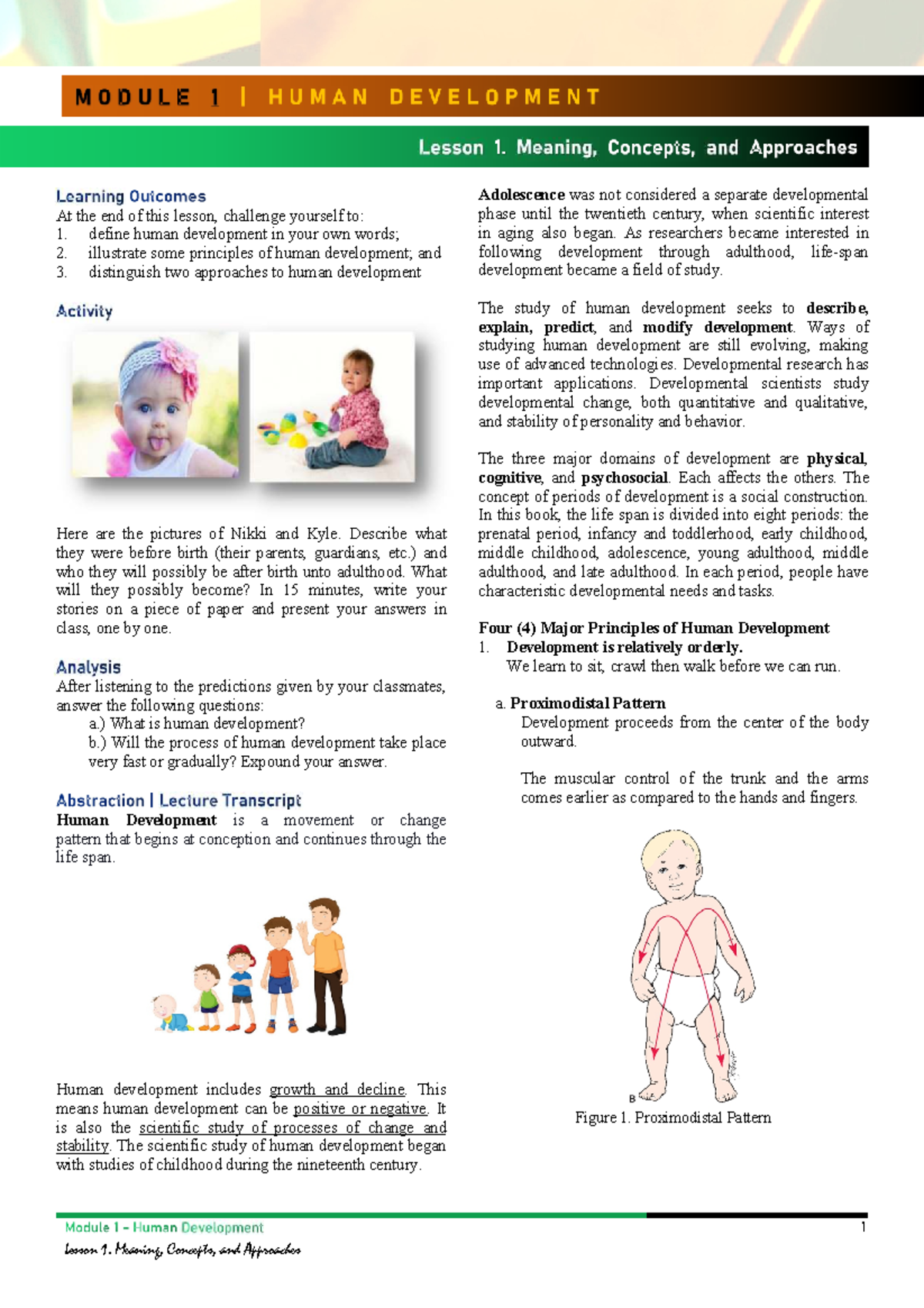 Lesson 1: Meaning, Concepts, and Approaches to Human Development - Studocu