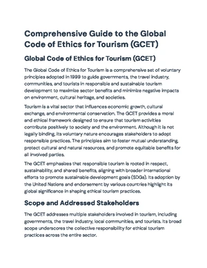 Global Code of Ethics for Tourism: Principles & Implementation Overview ...