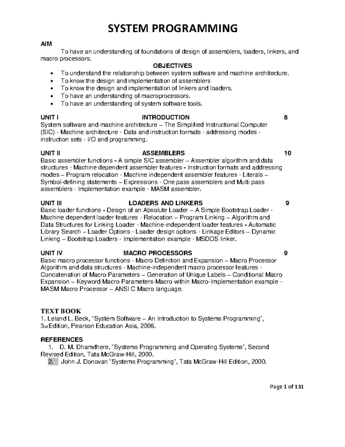 System Programming (CS101) - Comprehensive Study Notes - Studocu