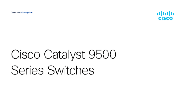Cisco Catalyst 9500 Series Switches Data Sheet 2025 - Studocu