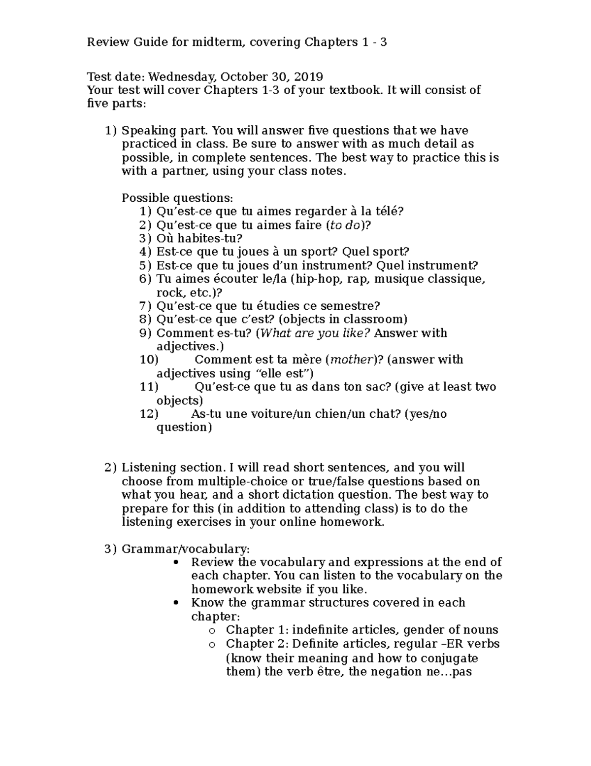 Midterm Review Guide for Chapters 1-3: Key Exam Topics and Tips - Studocu