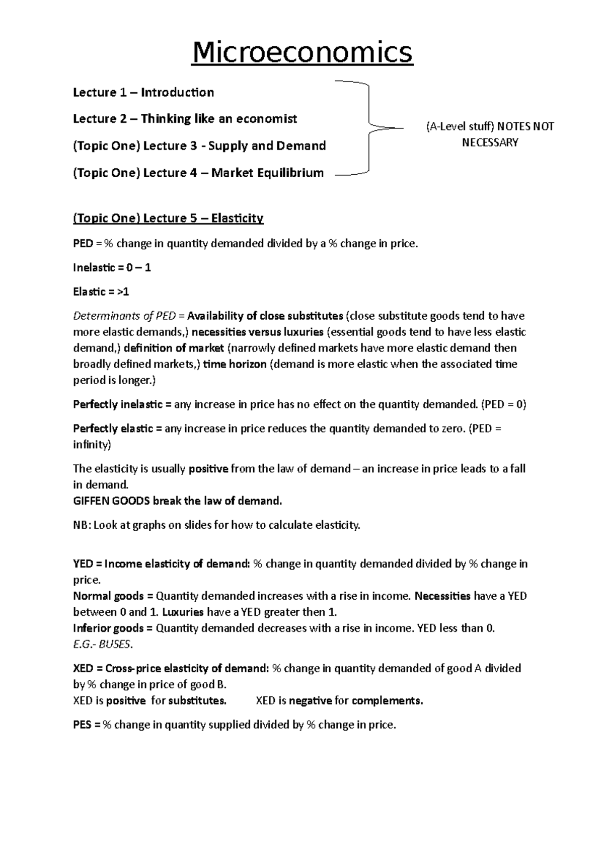 Economics S1 Lecture Notes - Key Concepts by Luke Garrod - Studocu