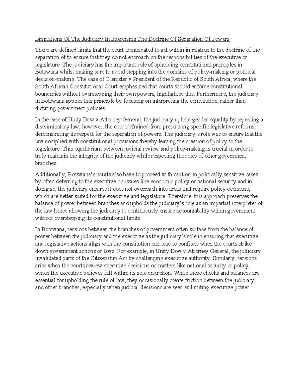 Point 3 -limitations - Notes - Limitations Of The Judiciary In ...