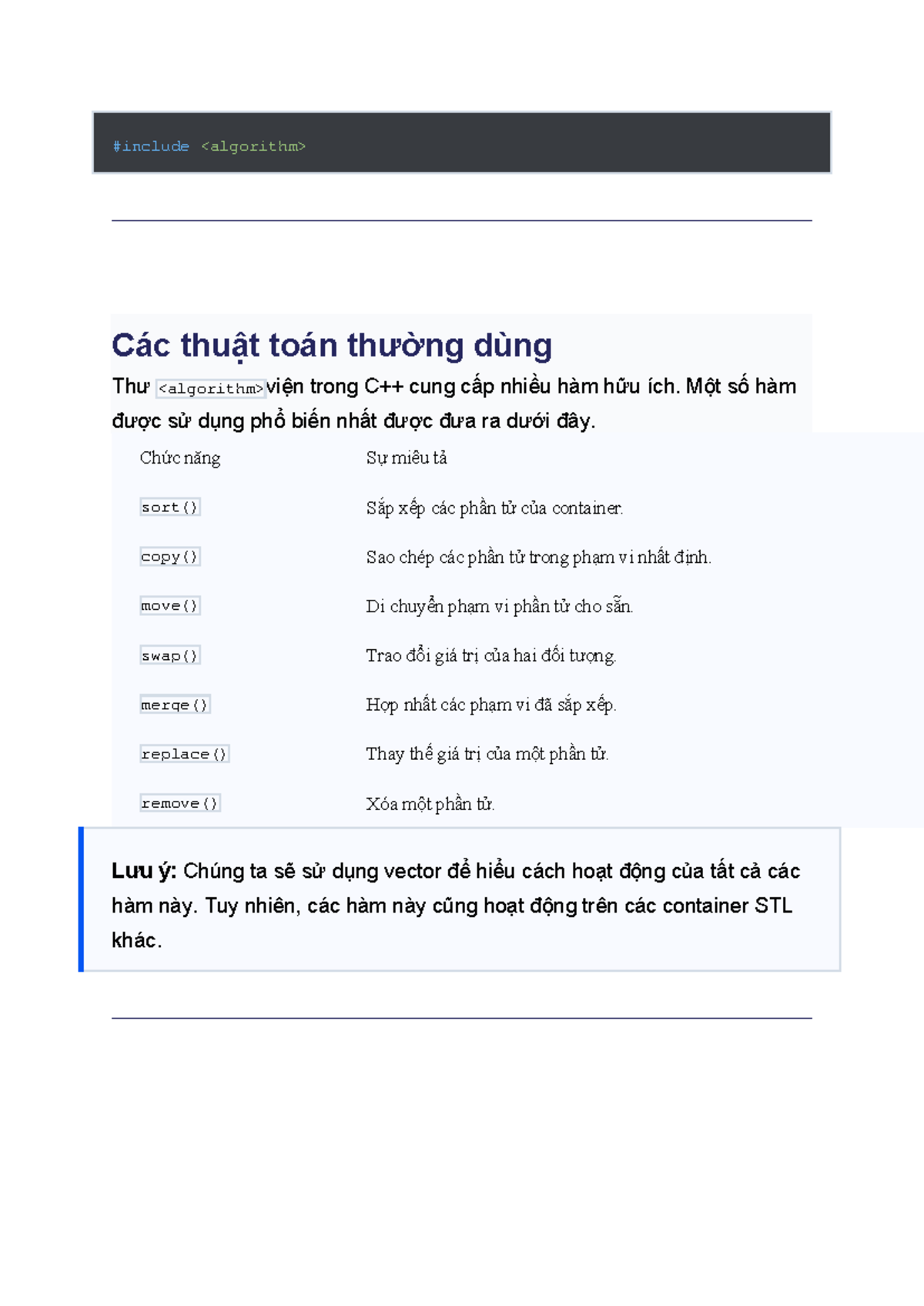 Các Thuật Toán Cơ Bản Trong STL - Cuối Kỳ - ggg - Studocu