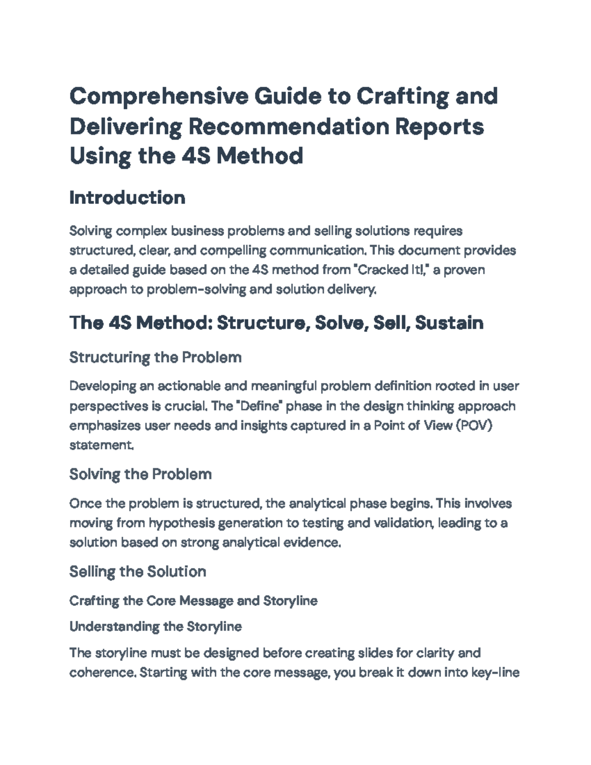 Comprehensive Guide to Recommendation Reports: Mastering the 4S Method ...