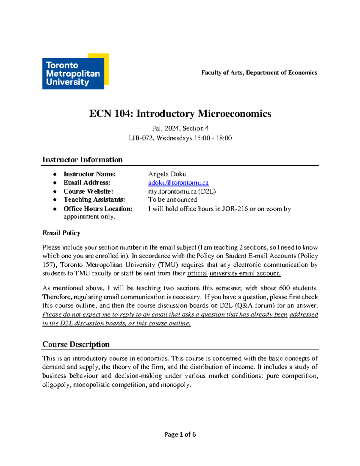 ECN 104: Introductory Microeconomics Fall 2024 - Section 4 Overview ...
