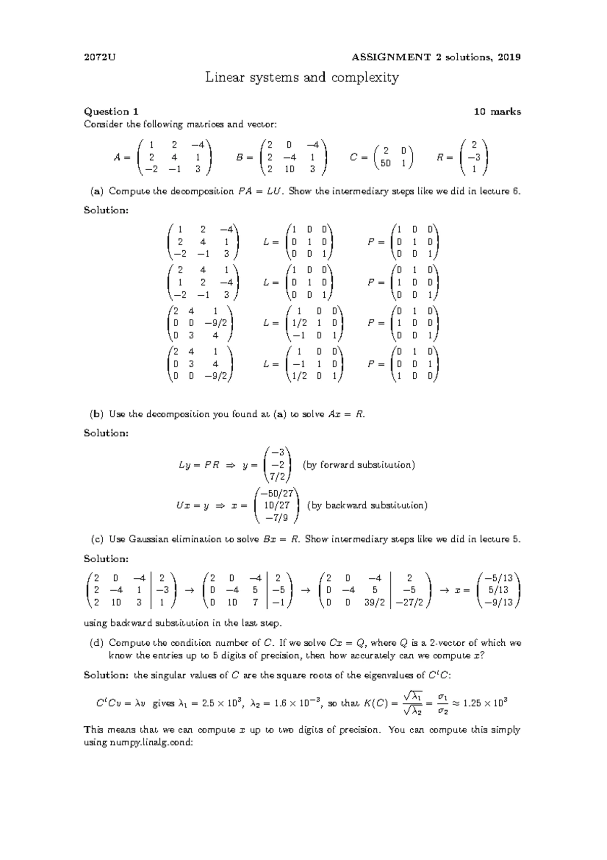 2072U Assignment 2: Iteration & Recursion Due Jan 31, 2025 - Studocu