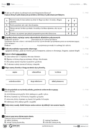 Quiz Sprawdzian Z Przyrody Klasa 5 Dział 6 Nowa Era