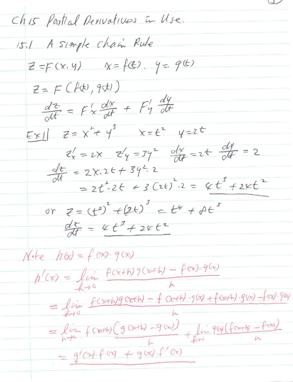 Ch 15 - Partial Derivatives and Chain Rule Concepts - Studocu