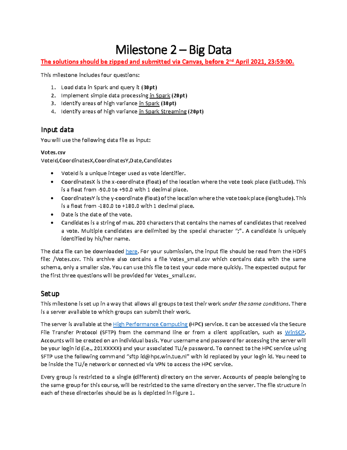 2ID70 Milestone 2 - Big Data Solutions & Submissions Guide - Studeersnel