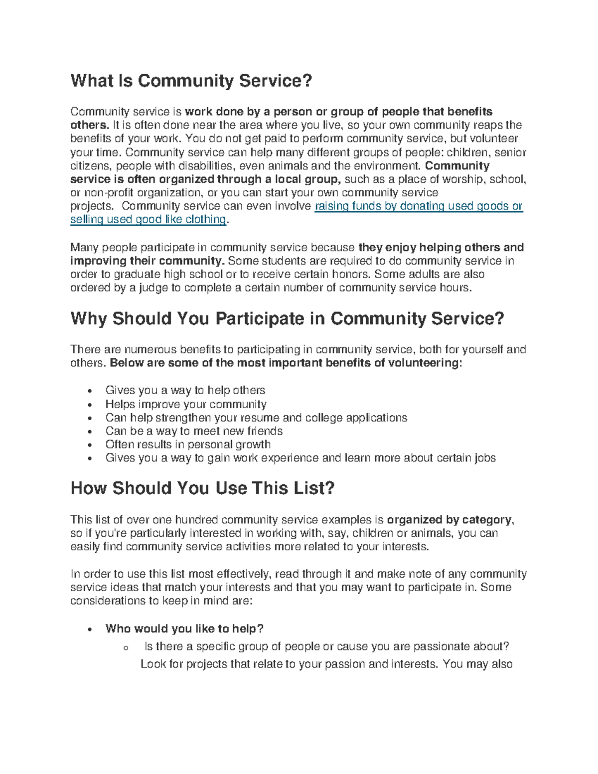 What is community service ideas - Ba(hons)economics - Delhi University ...