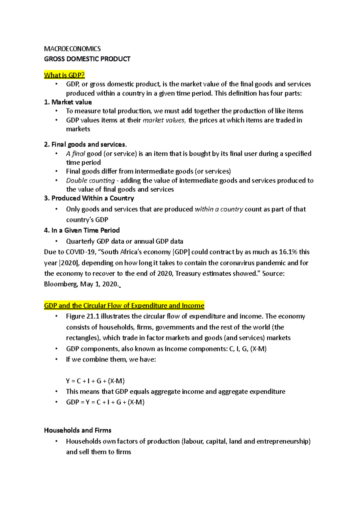MACROECONOMICS 101: Understanding Gross Domestic Product (GDP) - Studocu