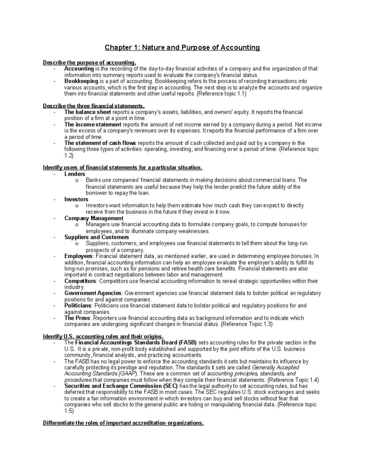 C213 Study Guide: Accounting Principles and Financial Statements ...