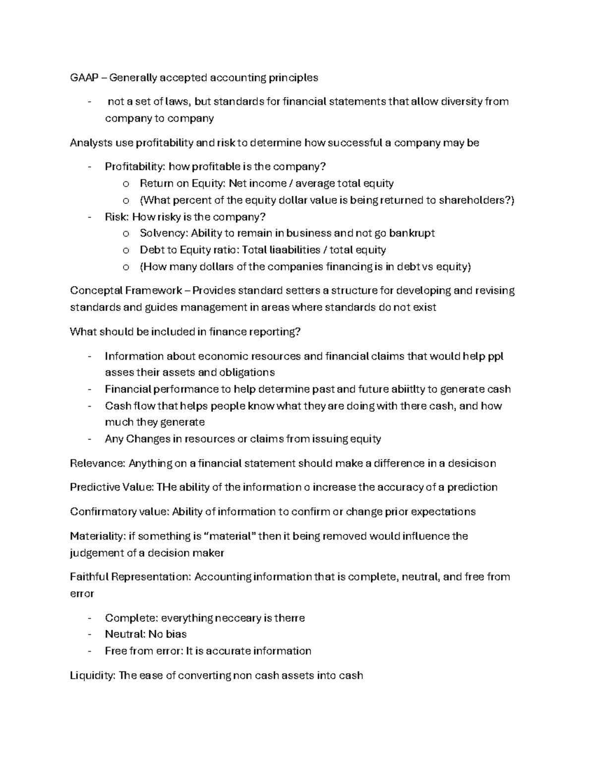 Accounting Reading 1 - GAAP – Generally accepted accounting principles ...