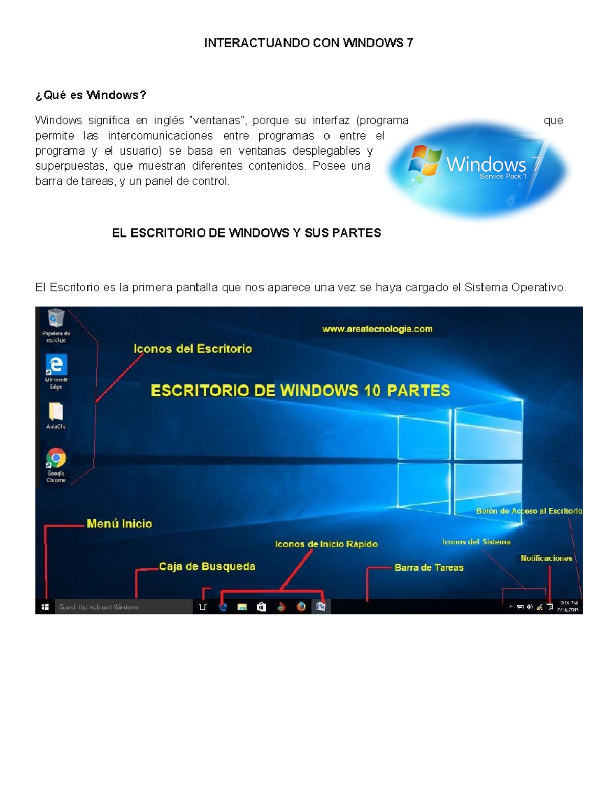 GUIA Interactuando CON Windows - INTERACTUANDO CON WINDOWS 7 ¿Qué es ...