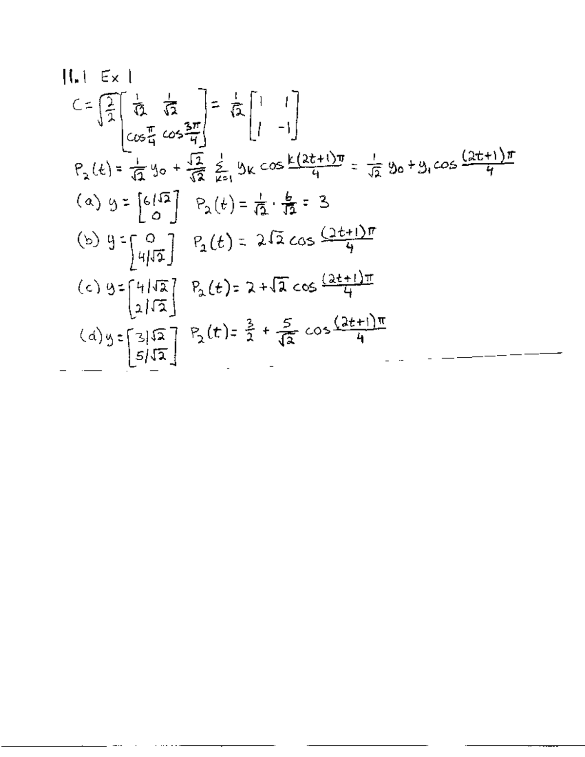 Mk11-12 - Chapter 11 and 12 homework solutions - 11 Ex 1 COS P2(t) yo 2 ...