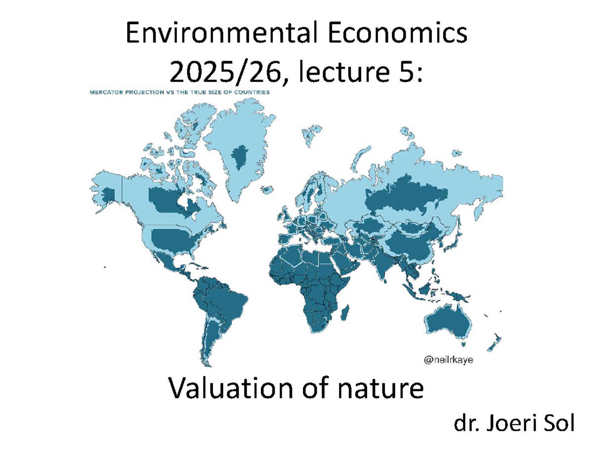 Valuation of Nature: Ecosystem Services & Biodiversity Economics (EE ...