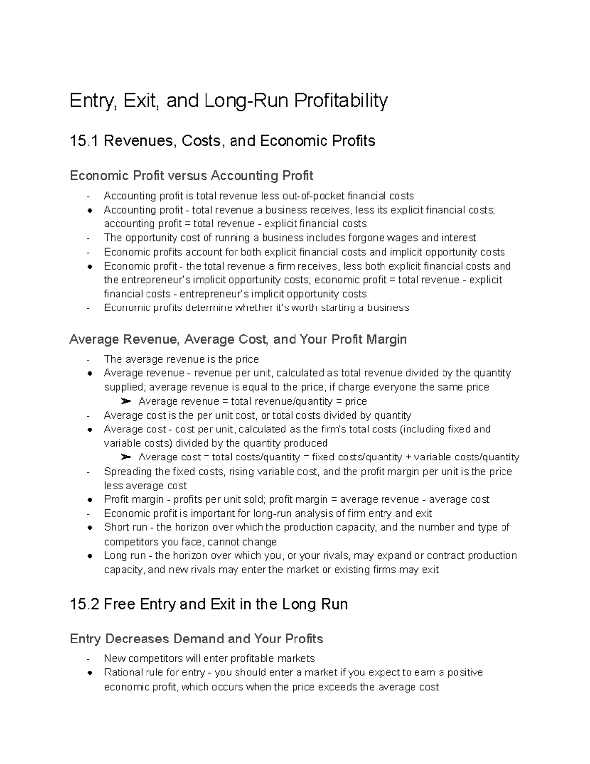 Macmillan Learning #15 - Google Docs - Entry, Exit, and Long-Run ...