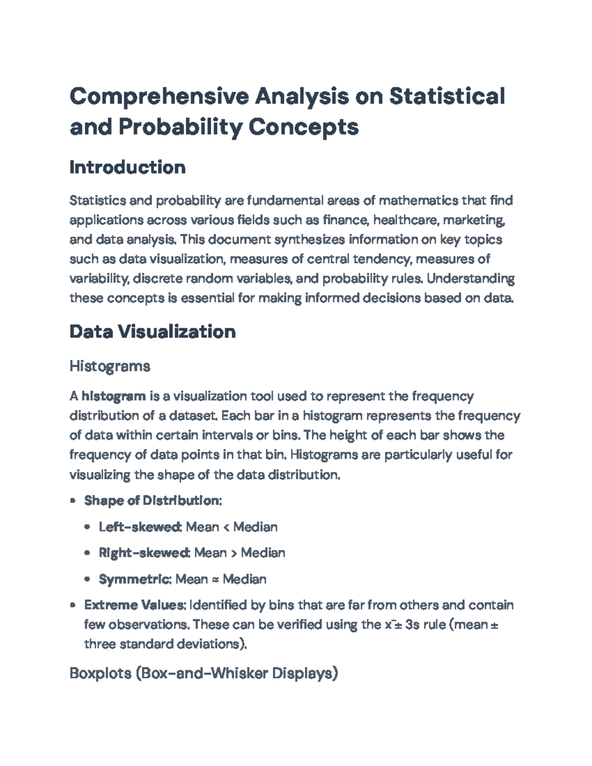 Comprehensive Guide to Statistics & Probability Concepts (Course Code ...
