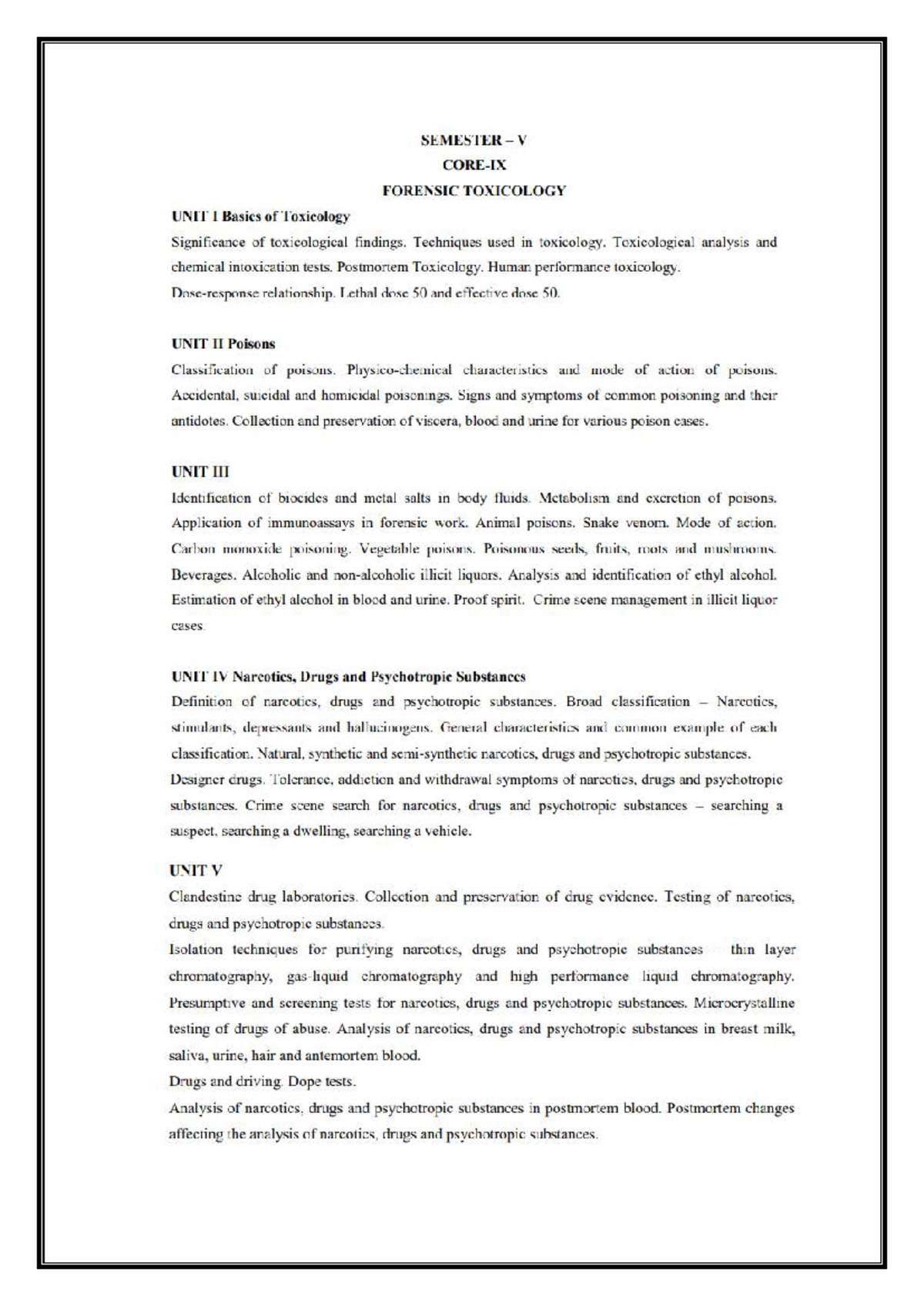 BSc Toxicology - Unit 1 & 2 Notes on Poisons and Forensic Analysis ...