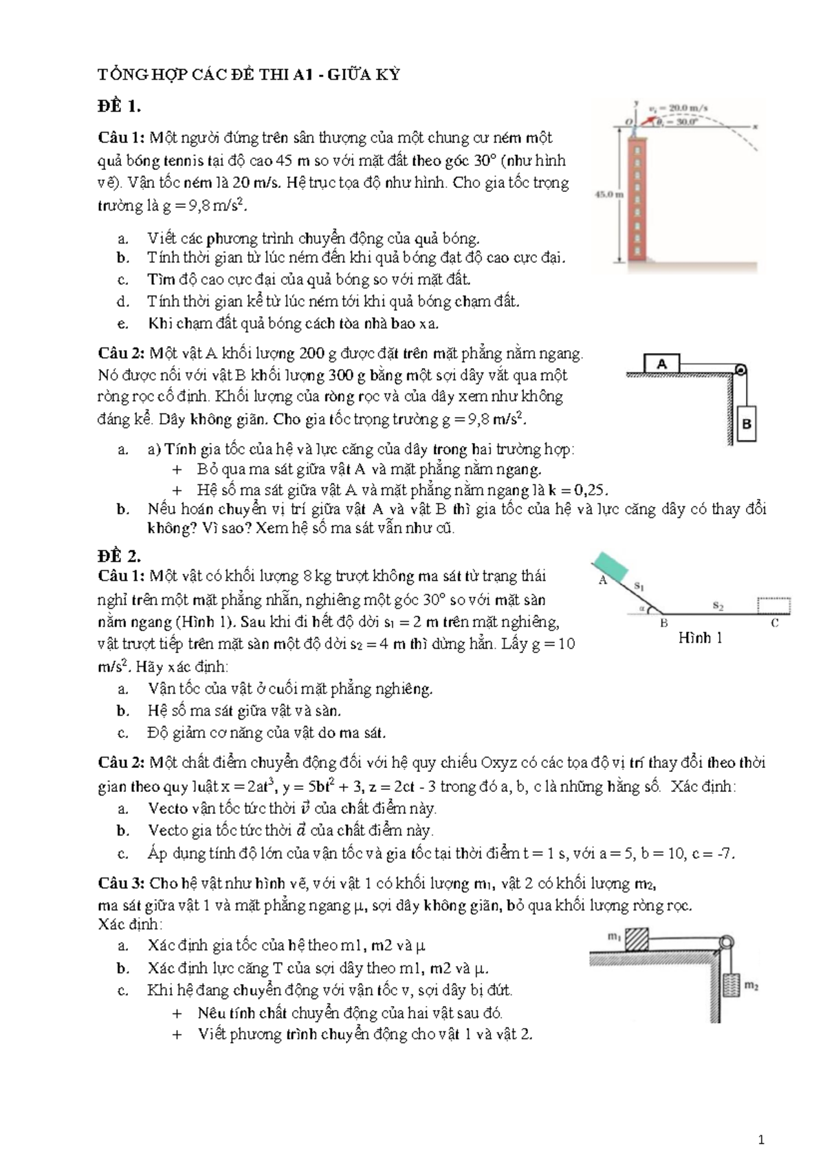 Đề Giữa Kỳ VLĐC1 - Tổng Hợp Đề Thi Các Năm - Studocu