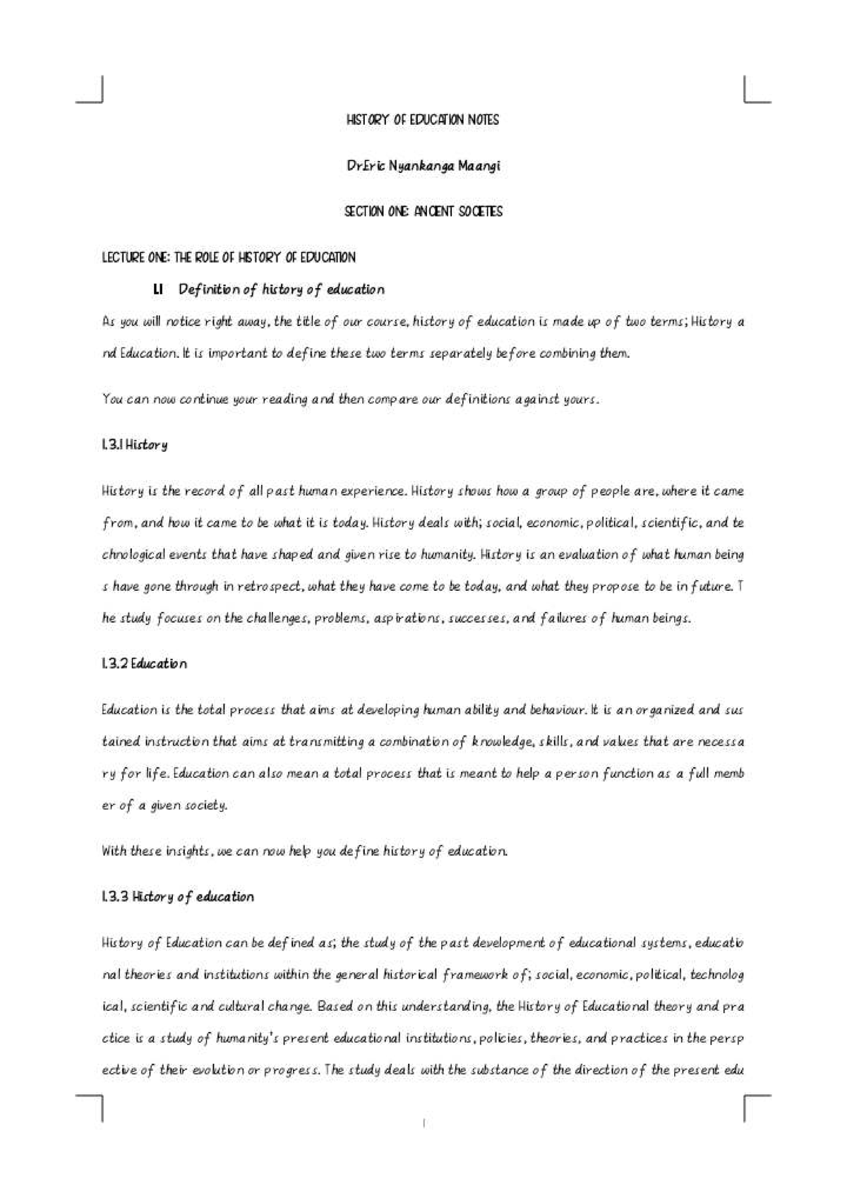 HIST 101: History of Education Notes - Ancient Societies Overview - Studocu