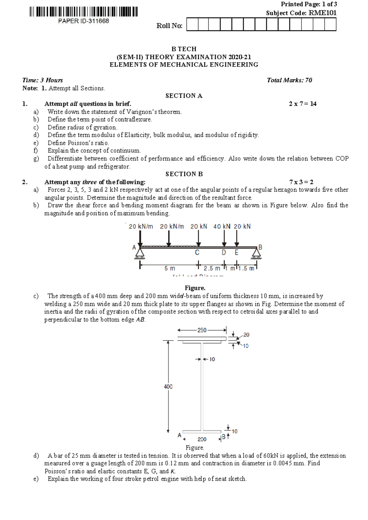 RME101 Final Exam Study Guide: Elements of Mechanical Engineering - Studocu
