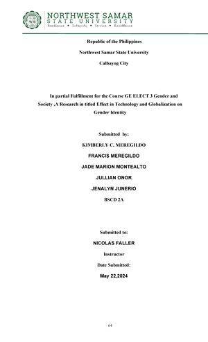 Laboratory Activity 2.1: Barangay Profile Assessment of Obrero ...