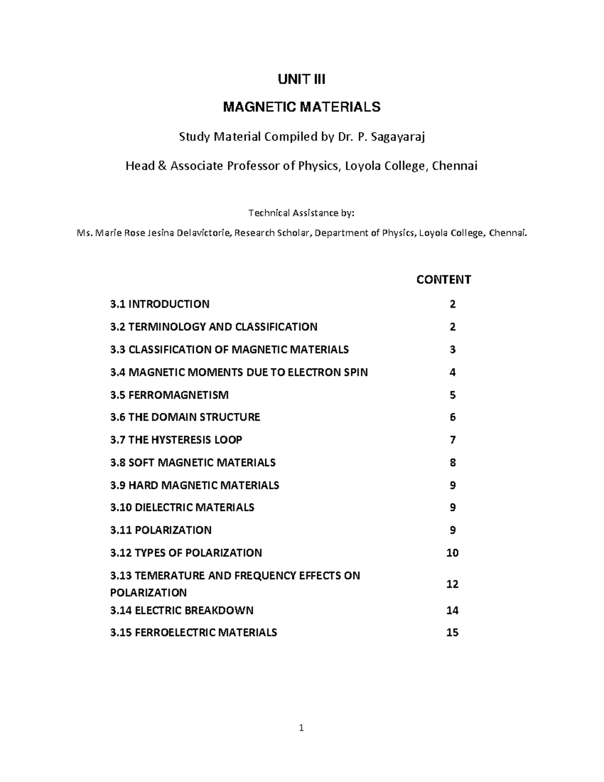 MS Unit 3 - Comprehensive Notes on Magnetic Materials in Physics - Studocu