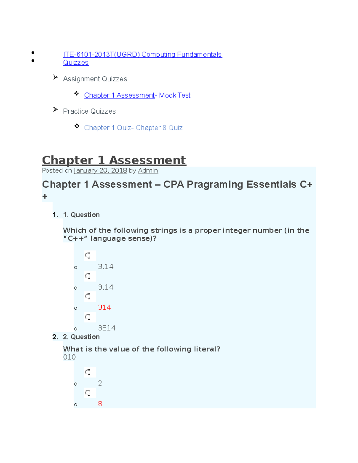 Netacad-ITE-6101-2013T Quiz Review and Mock Test Overview - Studocu