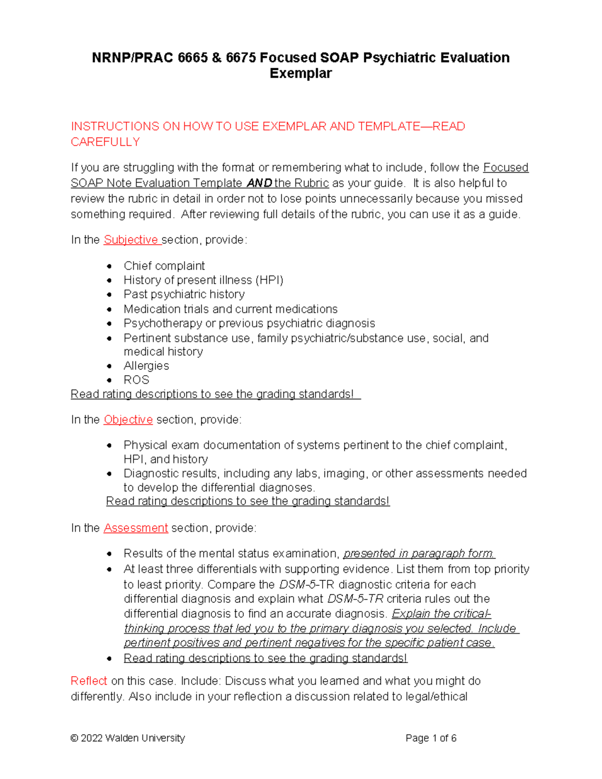 NRNP PRAC 6665 6675 Focused SOAP Note Template Exemplar Guide - Studocu