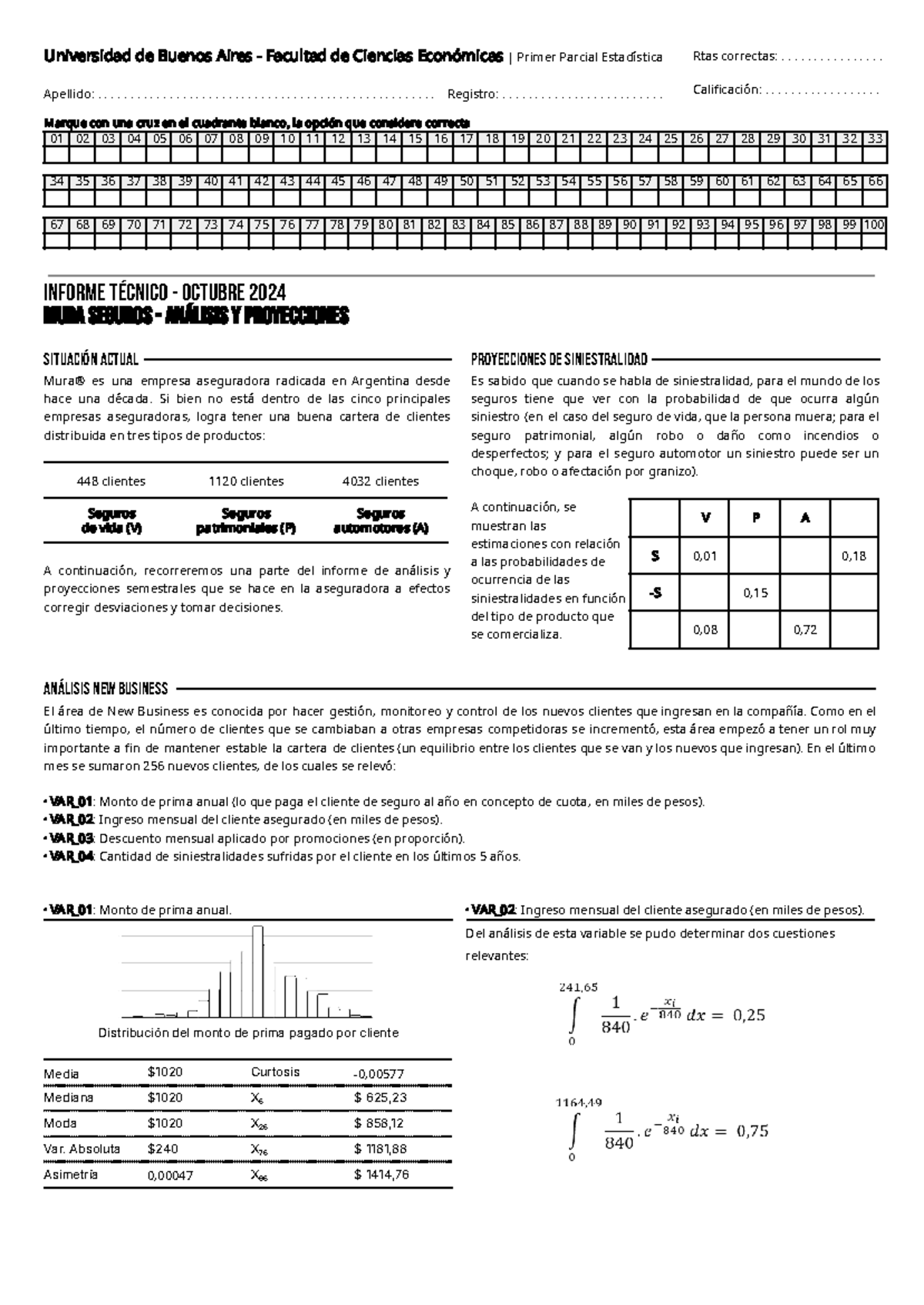 Informe primer parcial estadística UBA: análisis y proyecciones - Document Preview