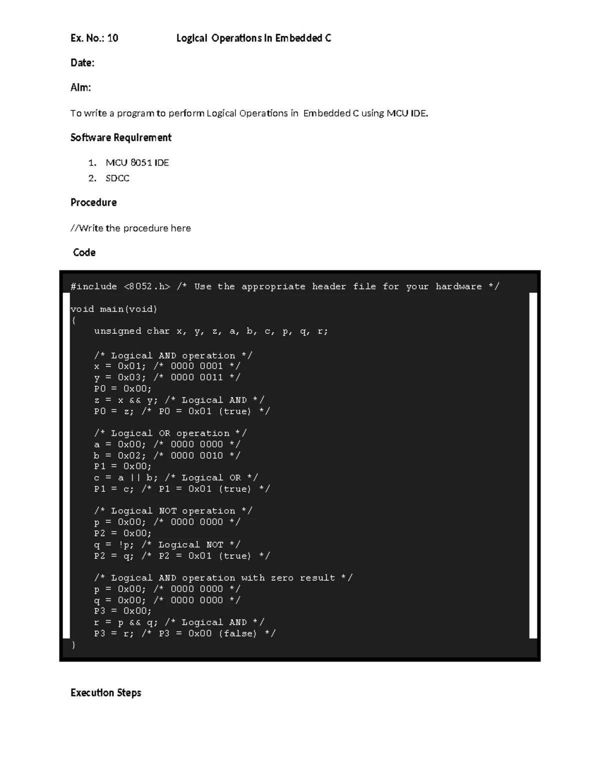 Embedded Systems Lab Manual: Experiments & Programming (CS101) - Studocu