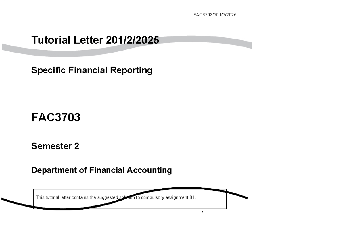 FAC3703 S2 - Suggested Solutions for Assignment 01 Tutorial Letter ...