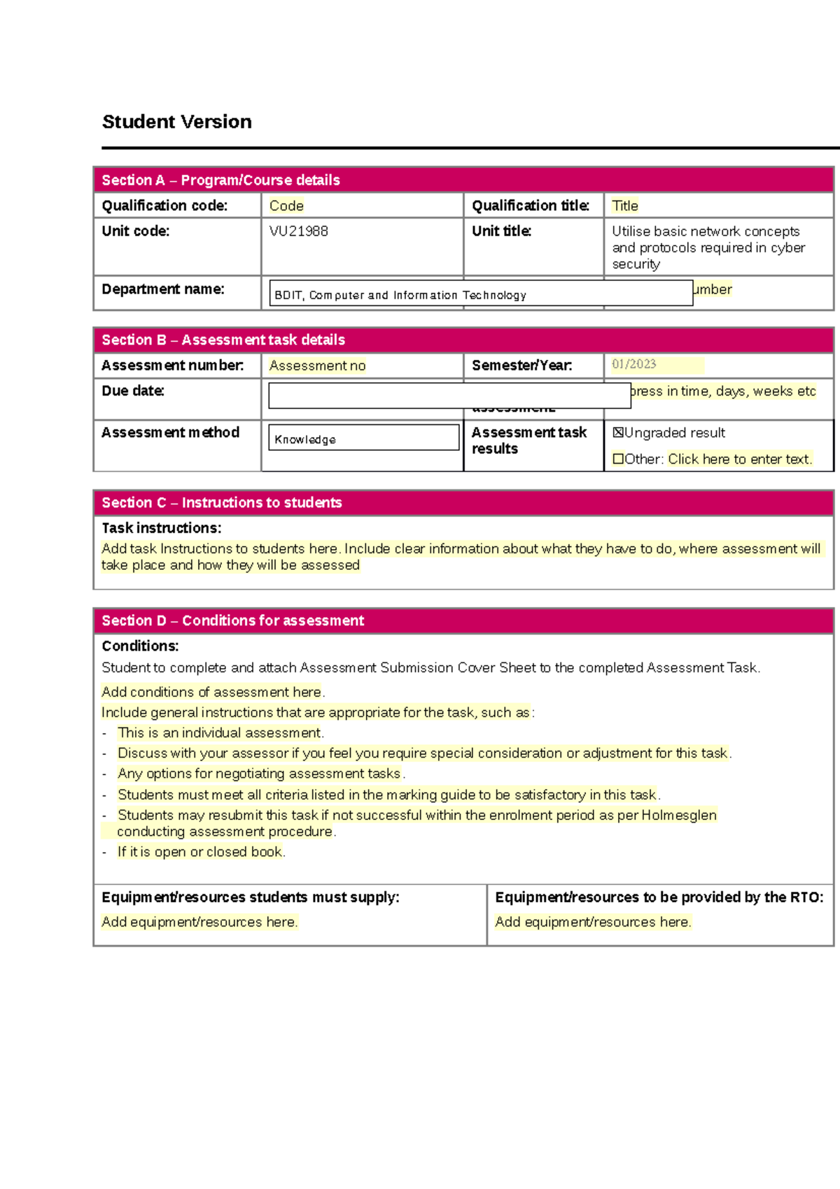 Assignment 2: Basic Network Concepts in Cyber Security (VU21988) - Studocu