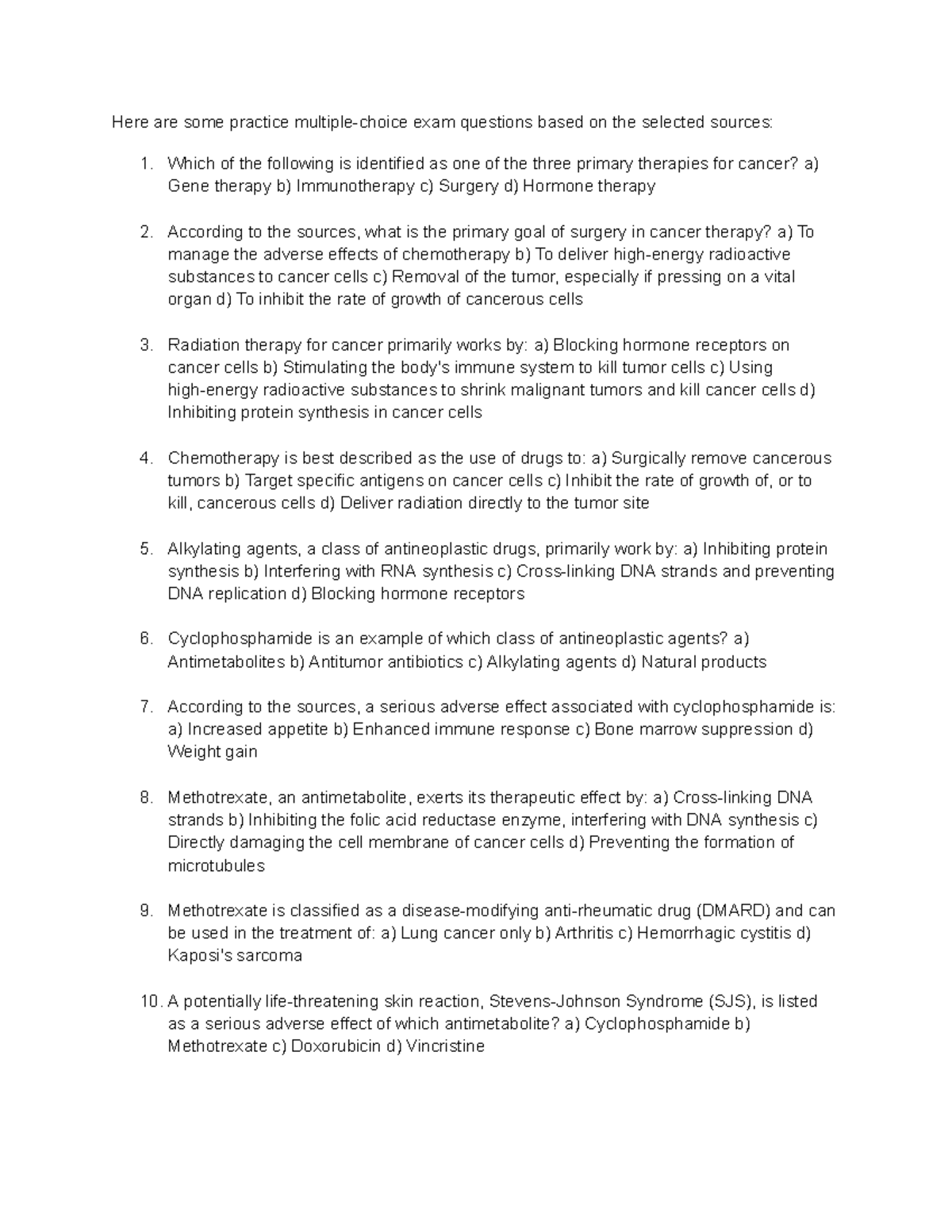 Cancer Qs: Practice Exam Questions on Cancer Therapies and Treatments ...