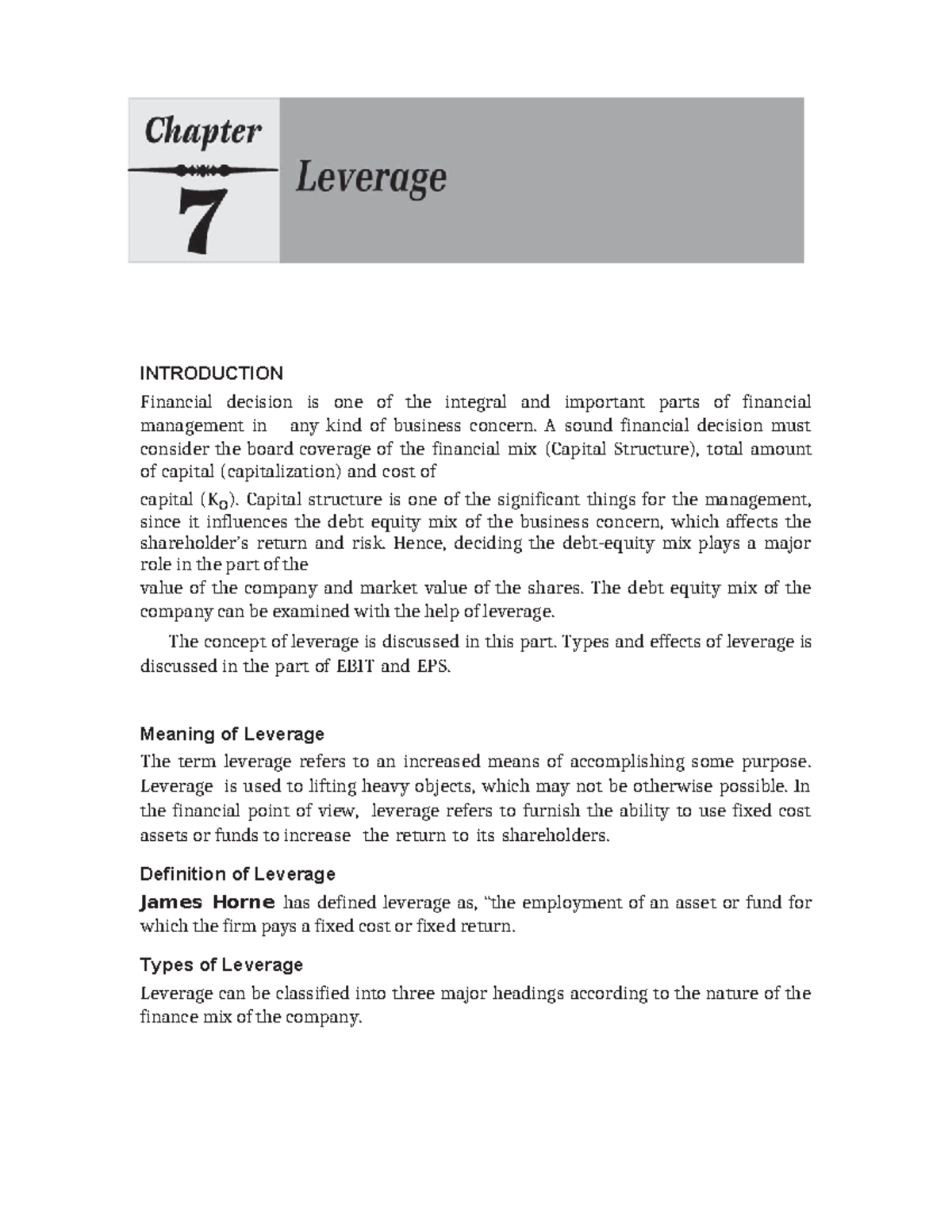 UNIT 7: Understanding Leverage in Financial Management - Studocu