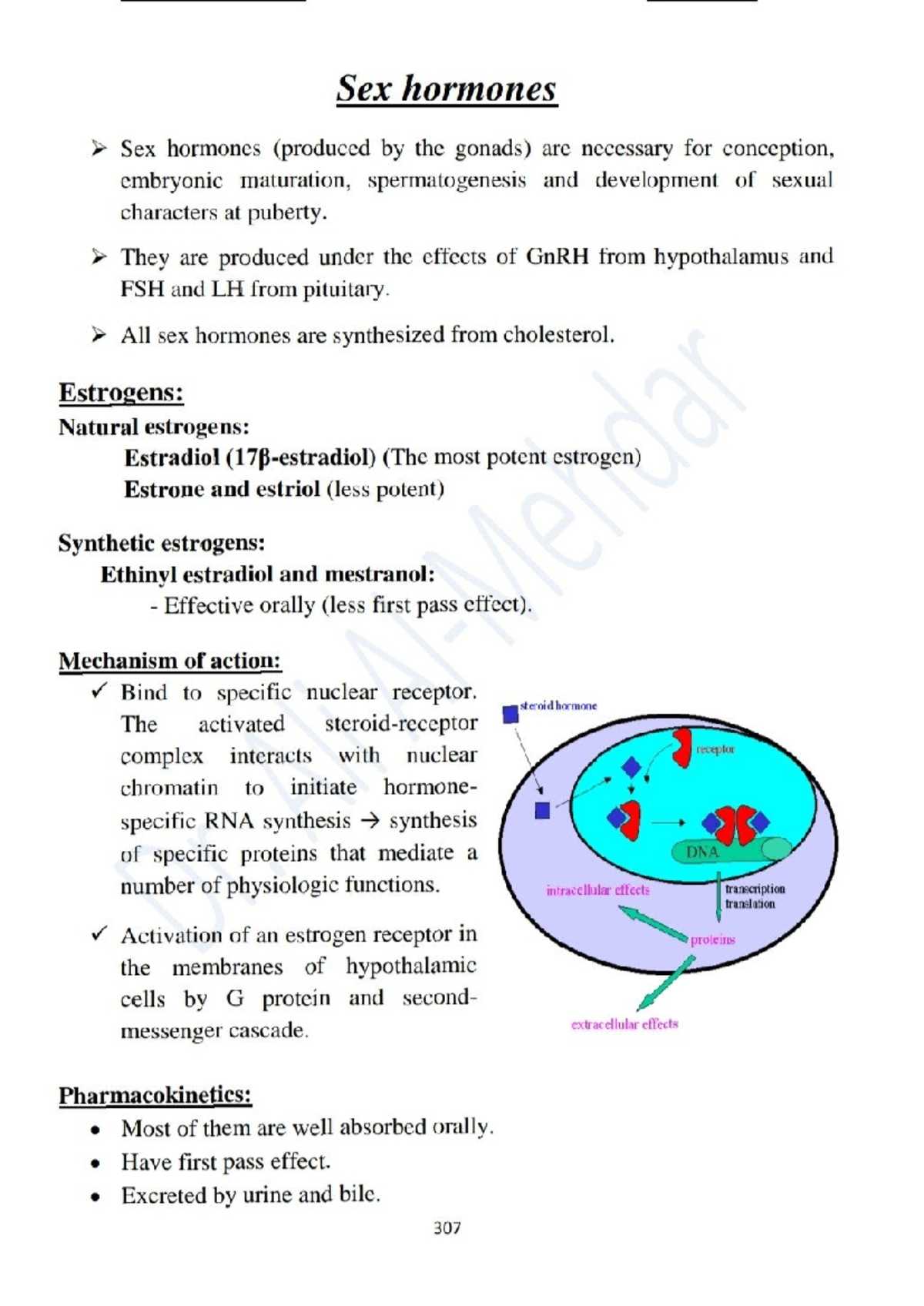 Sex hormones - They are produced under the effects of GnRH from ...