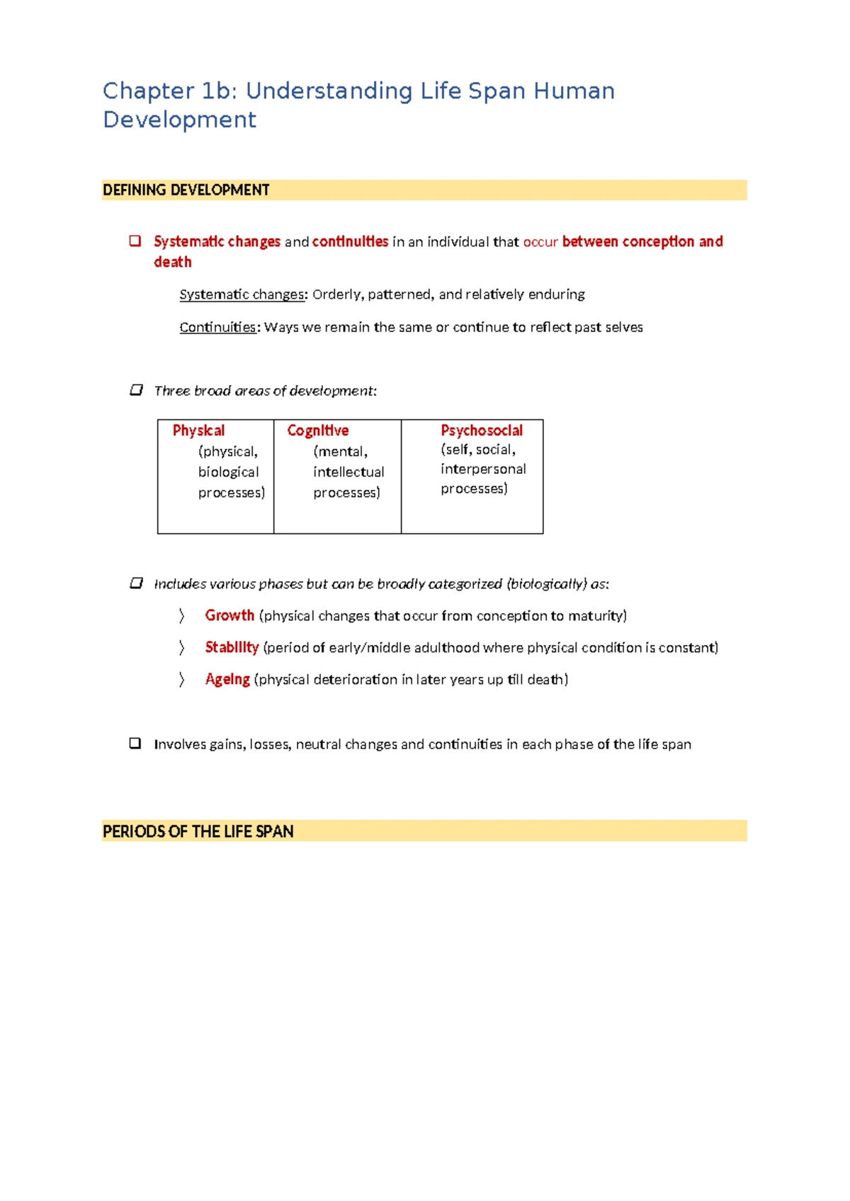 Comprehensive Study Guide on Human Development - PSY286 - Studocu