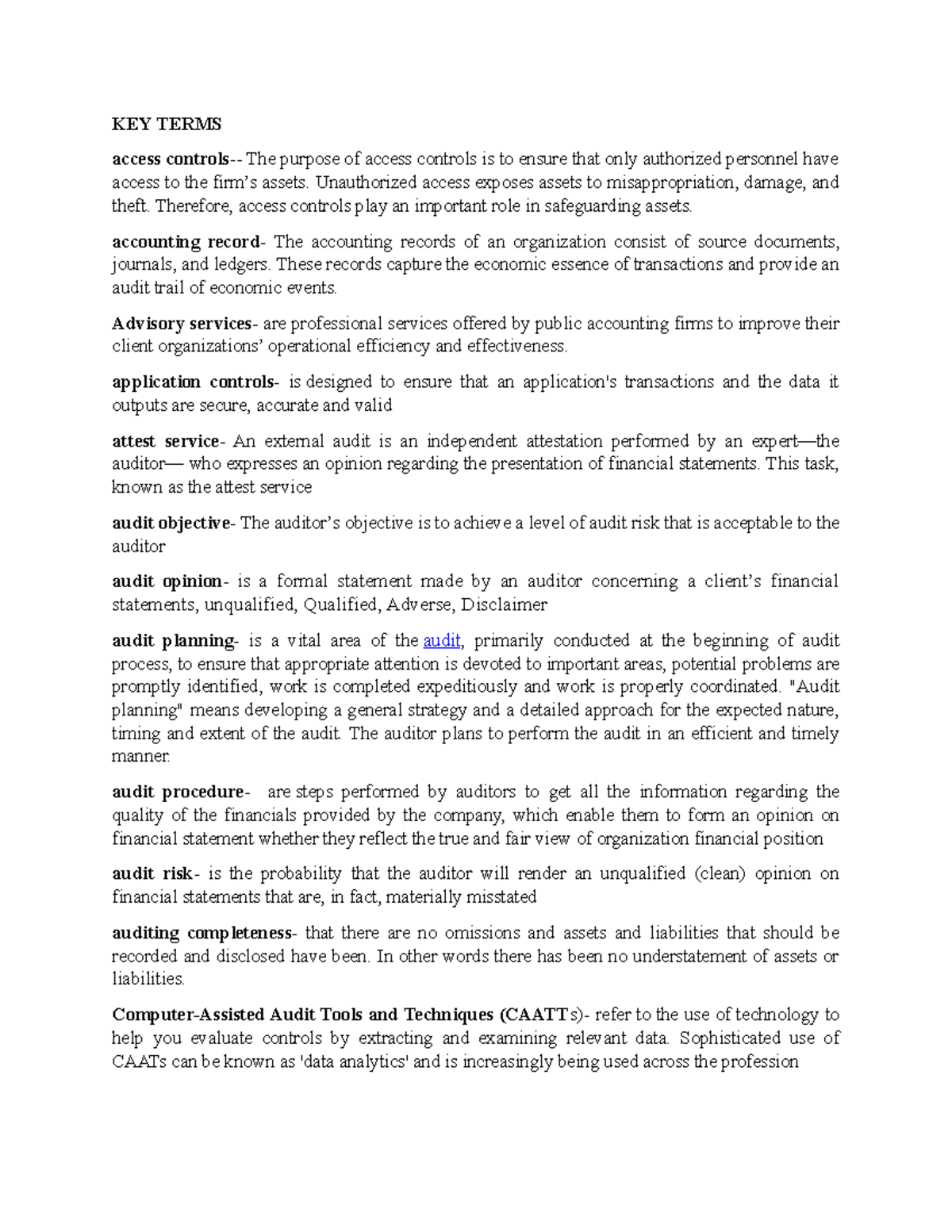 Chapter 1 IT auditing - Read slowing and enjoy learning, learning will ...
