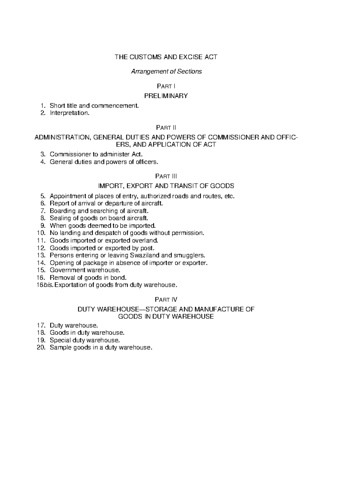 Customs and Excise Act 1971: Comprehensive Section Overview - Studocu