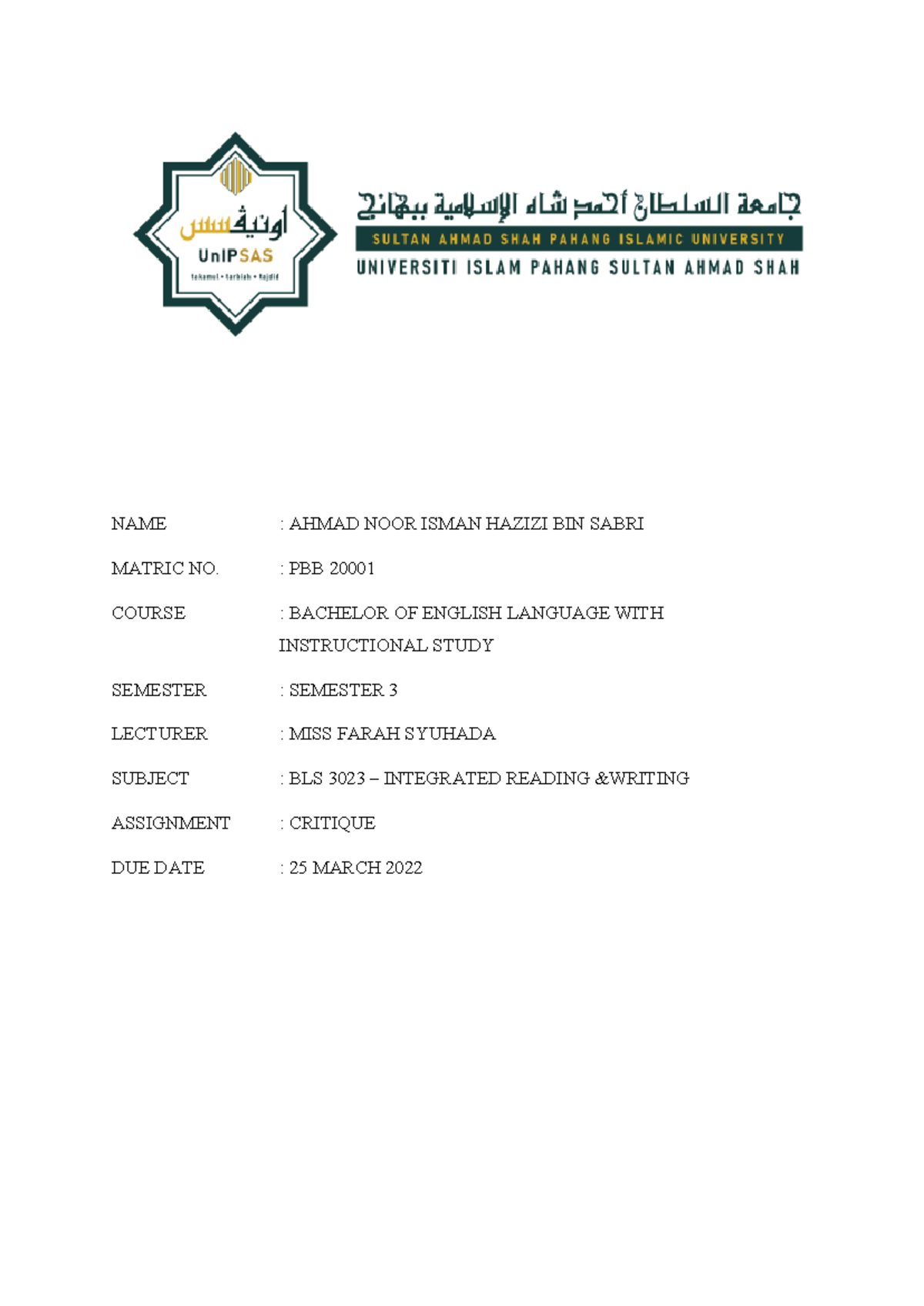 MUET Writing S2 2024 - Sample Questions and Instructions for Candidates -  Studocu